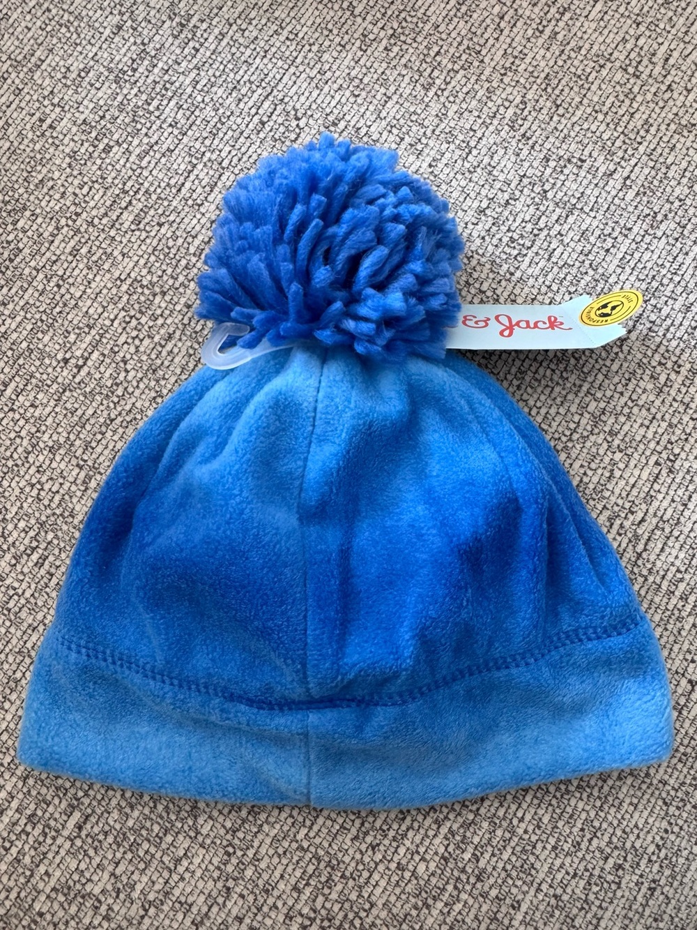 NWT Cat & Jack Blue Fleece Pom Pom Winter Hat 2T–5T